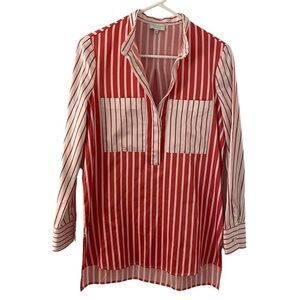 Escada Sport Striped Tunic Blouse XS (32 DE) Orange White